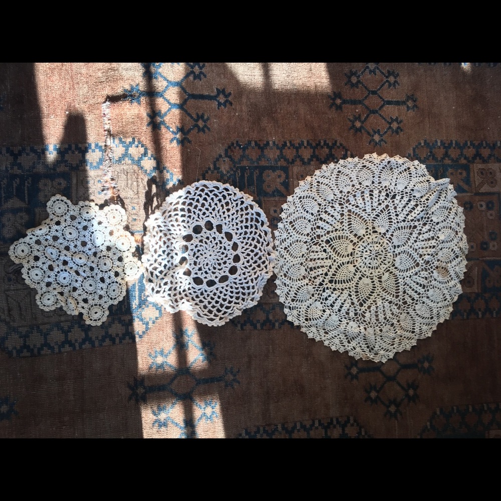 Bundle 3 Vtg Hand made doilies